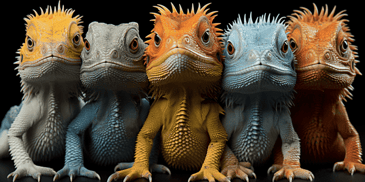 Photos of various pet lizard species
