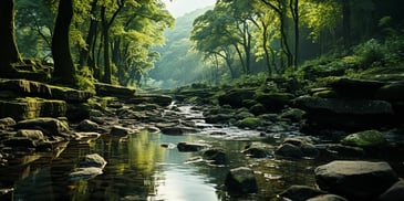 a stream in a forest