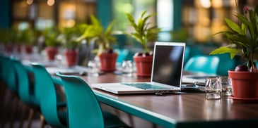 a laptop on a table