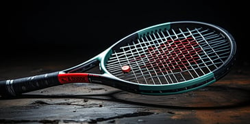 a tennis racket on a wood surface