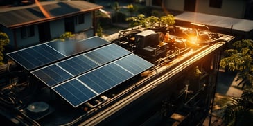 solar panels on a roof