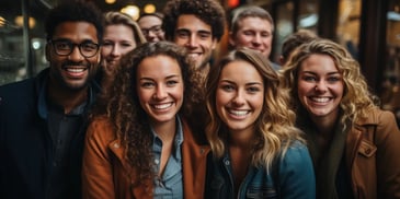 a group of people posing for a photo