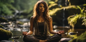 a person sitting in a lotus position