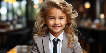a child in a suit and tie