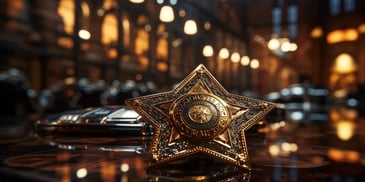 a star shaped award on a table