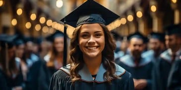 a person in a graduation gown