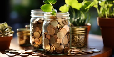 a jar full of coins