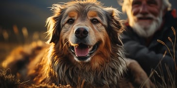 a dog lying down with its mouth open