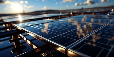 a close up of solar panels