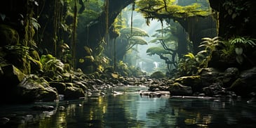 a river in a forest