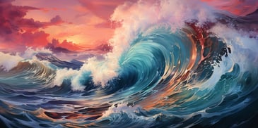 a large wave in the ocean