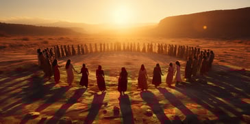 a group of women in a circle