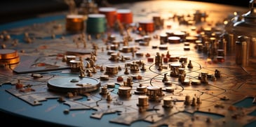 a puzzle with persony small objects