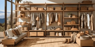a large closet with clothes and shoes