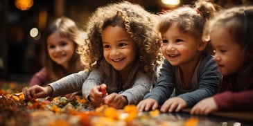 a group of children lying on the ground