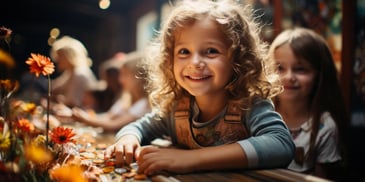 a child smiling at the camera