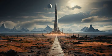 a tall tower in a desert