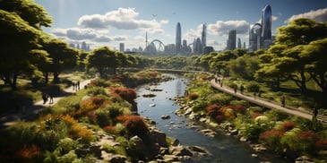 a river running through a city