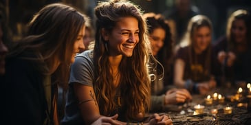 a group of young people smiling