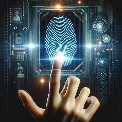 a fingerprint scanning on a digital screen