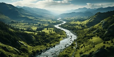 a river running through a valley