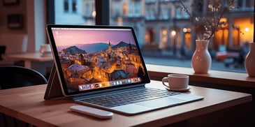 a laptop on a desk