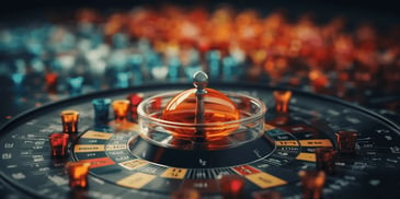 a roulette wheel with a glass top