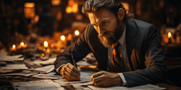 Accountant working on real estate taxes